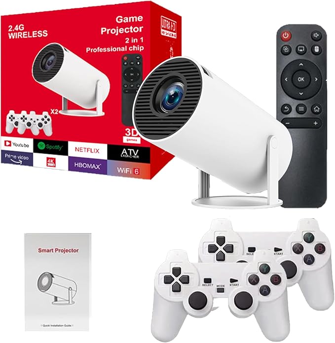 Original GoldFarmTech M300 MAX Games & Movies Smart Projector with Game Pads